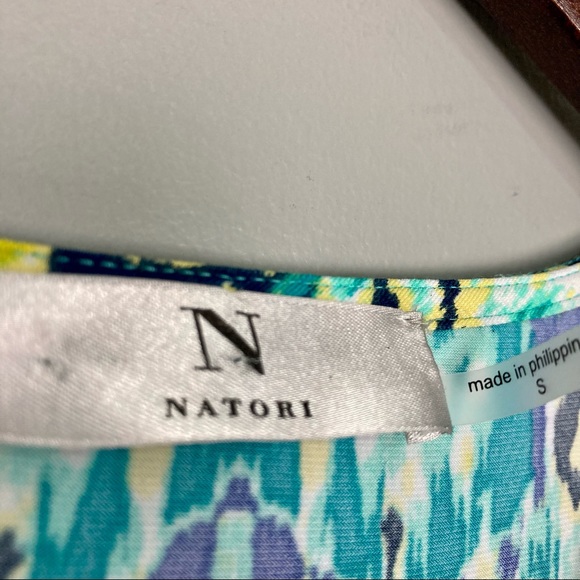 Natori Tribal Print Wrap Dress Women’s Size S Surplice V Neckline Knit Colorful - Picture 6 of 7